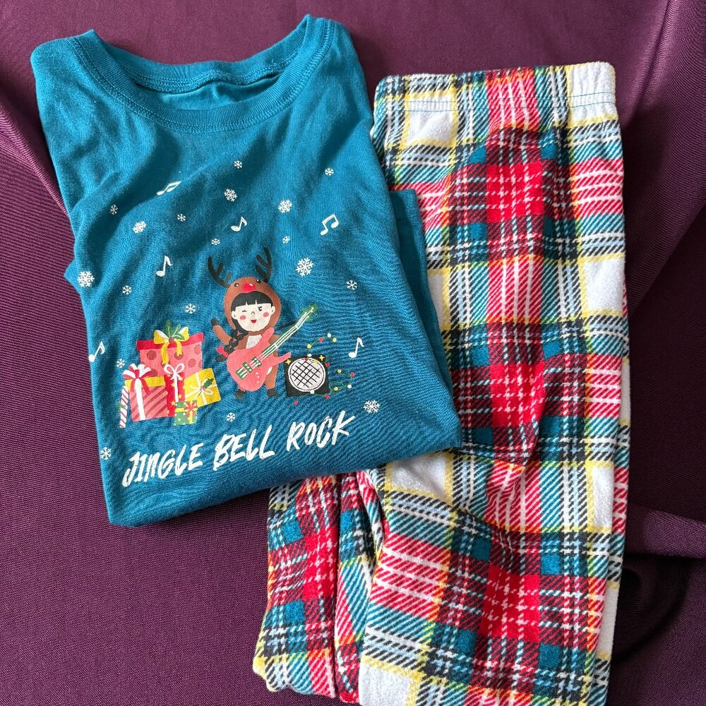 Jammies For Your Families 2-Piece Pajama Girls 7/8 Set – Jingle Bell Rock (NWOT)